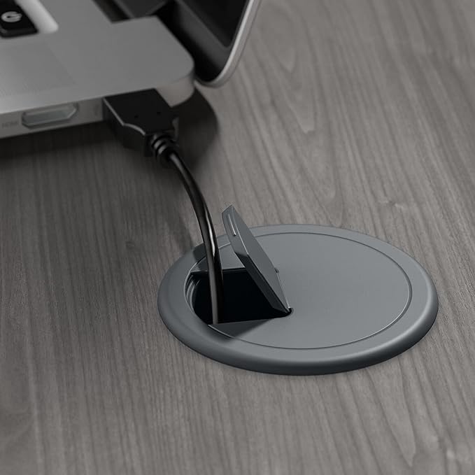 Bush Furniture Cabot Desks for Home Office with Storage and Chrome Hardware | Elegant Computer Table with Drawers, 72W, Modern Gray