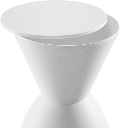 Modway Haste Contemporary Modern Hourglass Accent Stool in White