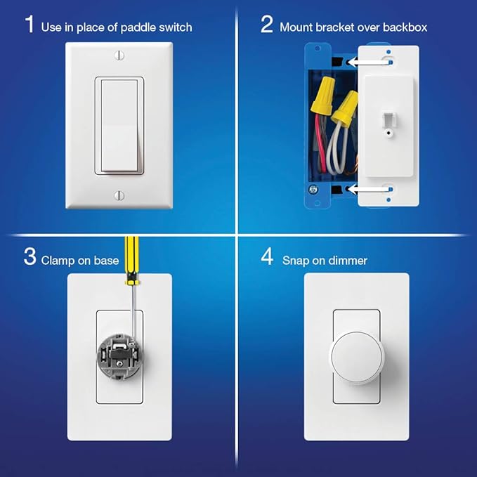 Lutron Aurora Wallplate Bracket For Paddle/Decorator Switch | For use with Aurora Smart Bulb Dimmer | L-AWALL1-WH | White