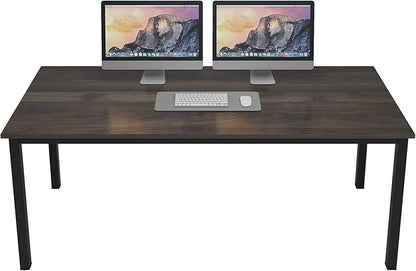 SogesGame Computer Desk, 63 inches Office Desk Computer Table Study Writing Desk Workstation for Home Office, Dining Table Walnut