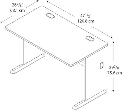 Bush Business Furniture Series A 48W Computer Desk in Natural Cherry and Slate, Small Office Table for Home or Professional Workspace
