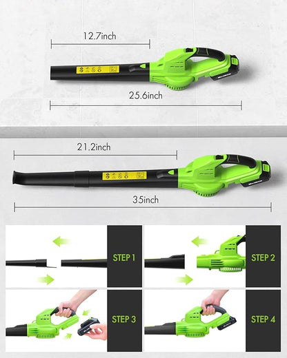 Leaf Blower Cordless with Battery and Charger - Anykit Electric Leaf Blower Battery Operated, Blower Cordless 20V 2 Speed Modes Handheld for Clearing Patio Driveway
