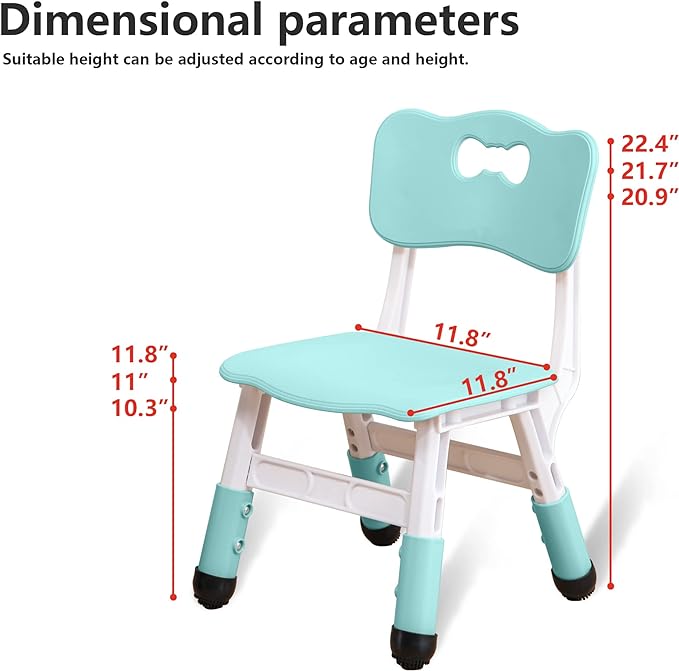 Kids' Desk Chairs Adjustable Height is Suitable for Children's Chairs Used in Families, Schools and Day-Care Between 2-10 Years Old The Max Bearing Capacity is 220LB(5PCS-Blue)