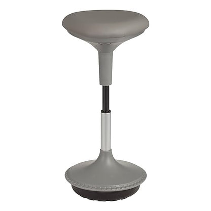 Learniture Adjustable Height Active Learning Stool for Office Desks and Classrooms, Foam-Padded Backless Wobble Stool with Rocking Motion, Gray