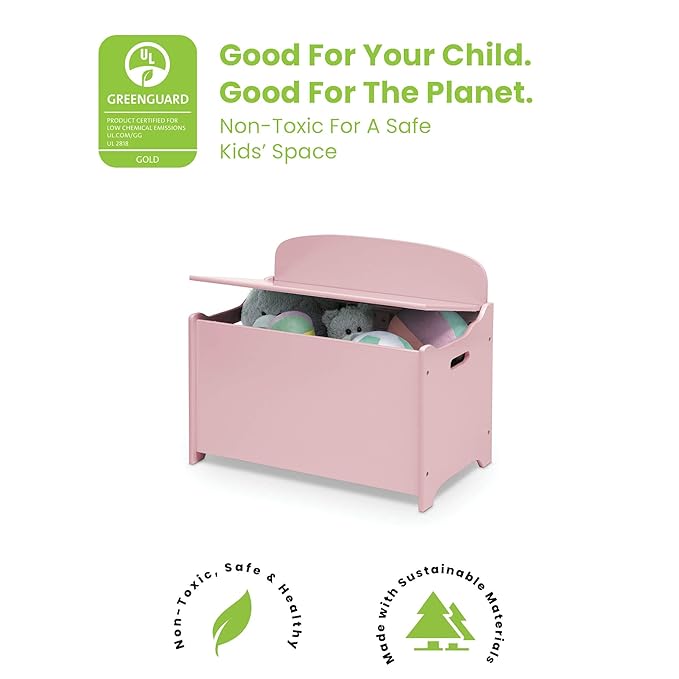 Delta Children MySize Deluxe Toy Box, Dusty Rose