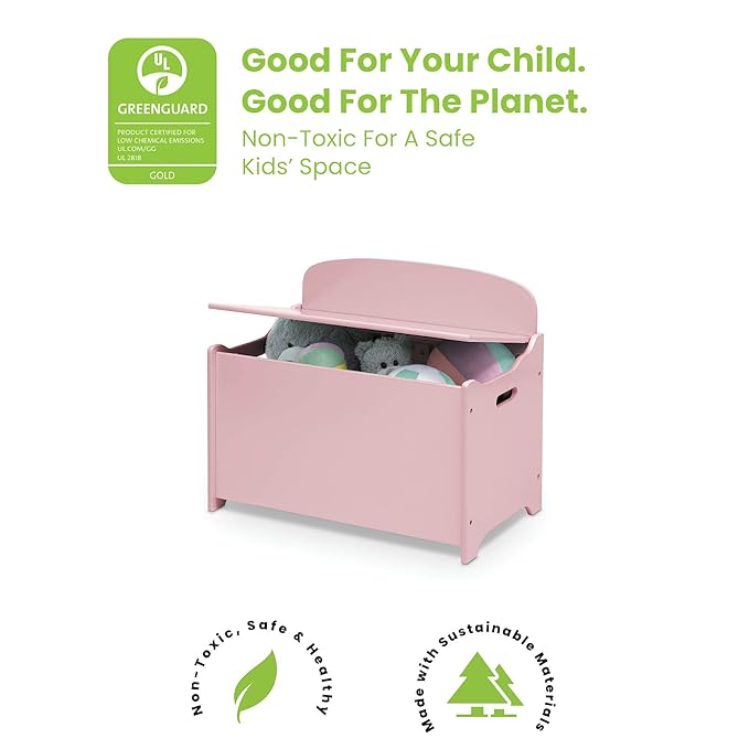 Delta Children MySize Deluxe Toy Boxes, Dusty Rose and Deep Blue