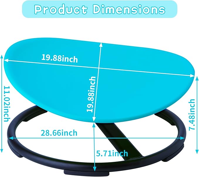 Swivel Sensory Spinning, Autism Children's Chair, Boost Balance in Kids,Non-Slip, Blue