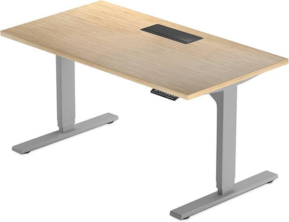 Standing desk with Bamboo top. Adjustable height desk 60"x30". Dual motor stand up motorized computer desks for home office