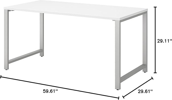 Bush Business Furniture 400 Series Table Desk with Metal Legs, 60W x 30D, White