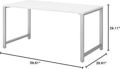 Bush Business Furniture 400 Series Table Desk with Metal Legs, 60W x 30D, White