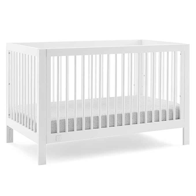 Delta Children babyGap Charlie 6-in-1 Convertible Crib + Brannan Bear Bookcase with Bins + Brannan Bear Wall Shelf with 4 Hooks, Bianca White (Bundle)