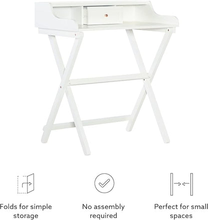 Linon Home Décor Mable White Folding Desk