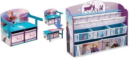 Delta Children Kids Convertible Activity Bench - Greenguard Gold Certified, Frozen II & Deluxe Toy and Book Organizer, Disney Frozen II