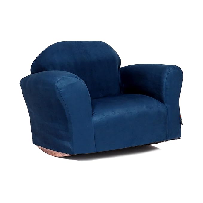 Keet Roundy Rocking Kid's Chair, Navy Microsuede