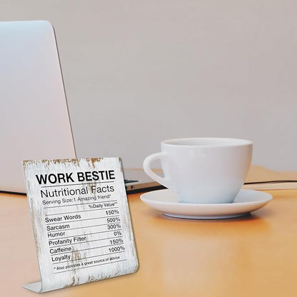 Work Bestie Gifts Funny Coworker Leaving Gifts Sarcastic Farewell Gifts for Coworkers Going Away Gift for Coworker Woman Good Luck Gifts for Coworkers Leaving Colleague Farewell Signs Gift LD6