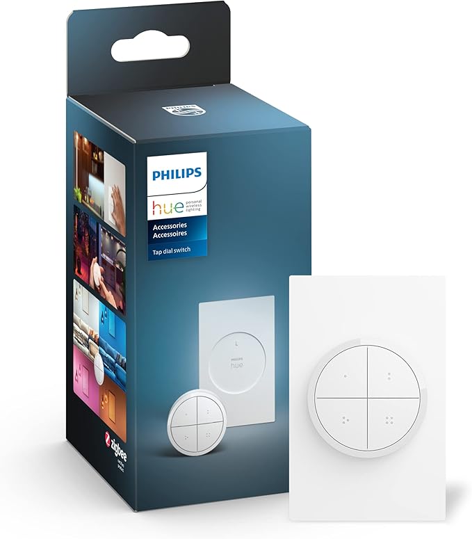 Philips Hue Wall Tap Dial Light Switch 1 Pack and Smart Dimmer Switch 1 Pack - Requires Hue Bridge - Control Hue Lights