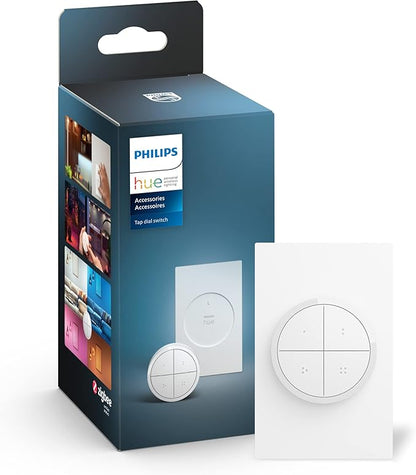 Philips Hue Wall Tap Dial Light Switch 1 Pack and Smart Dimmer Switch 1 Pack - Requires Hue Bridge - Control Hue Lights