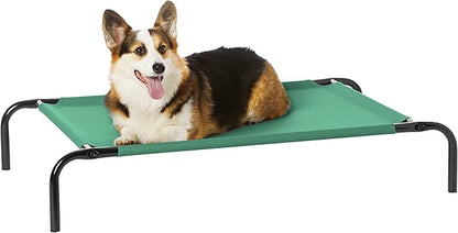 Amazon Basics Cooling Elevated Pet Dog Bed, Medium (43 x 26 x 7.5 Inches), Green