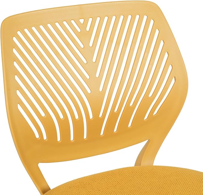 FurnitureR Writing Task Chair for Teens Boys Girls 360 Rolling Wheels Fabric Soft Pad Seat Breathable Backrest, Height Adjustable Liftup 29.5"-34.3", Lime Yellow