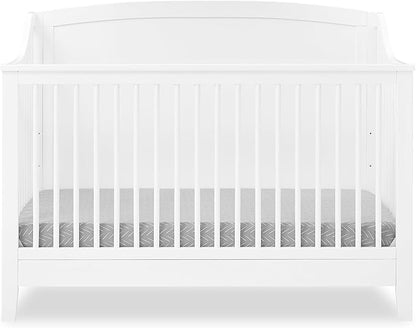 Delta Children Campbell 6-in-1 Convertible Crib - Greenguard Gold Certified, Bianca White