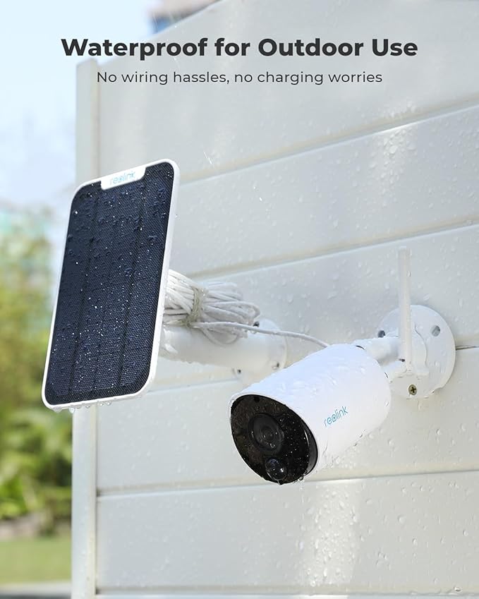 REOLINK 2K 3MP Solar Security Camera, Wireless Home Security Camera Outdoor Indoor, Night Vision, Human/Car Detection, 2.4G WiFi, Local Storage, No Monthly Fee, Support Home Hub, Argus Eco+Solar Panel