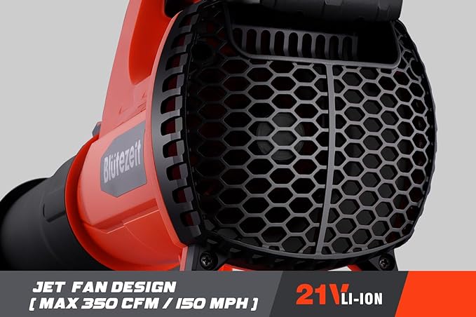 21V Cordless Leaf Blower, 350CFM 150MPH Electric Leaf Blower (4.0Ah Battery & Charger Included), 6 Variable Speeds, Lightweight for Lawn Care, Snow, Yard, Debris and Dust