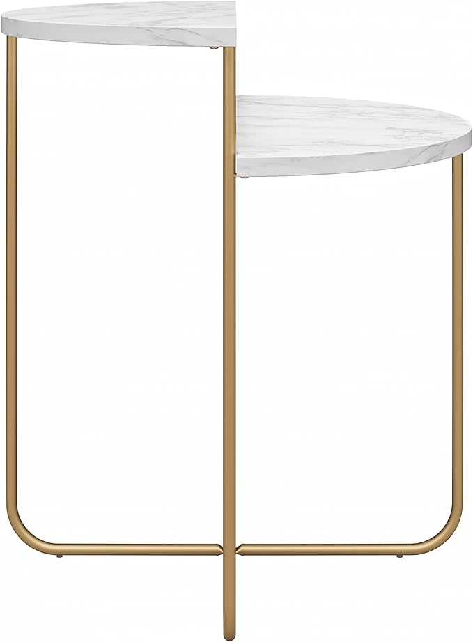 Novogratz Athena End Table, White Marble