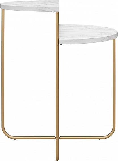 Novogratz Athena End Table, White Marble