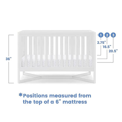 Delta Children Tribeca 4-in-1 Baby Convertible Crib, Bianca White