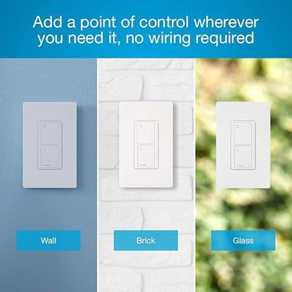 Lutron Pico Remote for Caseta Smart Switch, 2-Button Control , On/Off Control, For Table Top or Wallmount Use, PJ2-2B-GLA-L01, Light Almond