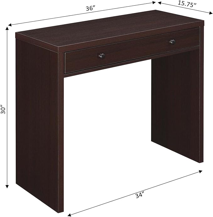 Convenience Concepts Northfield Desk with Drawer, Espresso