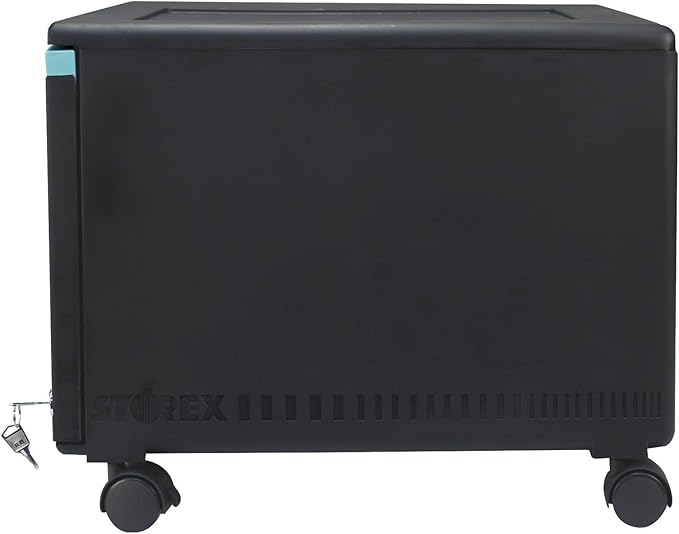 Storex 61270A01C File Cabinet, 1-Pack, Black/Teal