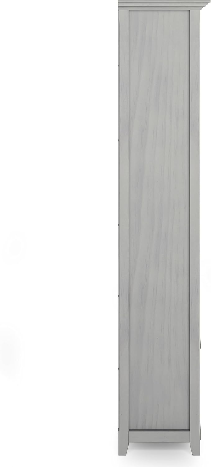 SIMPLIHOME Amherst SOLID WOOD 30 Inch Wide Transitional 5 Shelf Bookcase in Fog Grey, for The Living Room, Study Room and Office