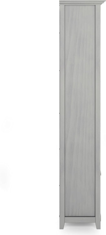 SIMPLIHOME Amherst SOLID WOOD 30 Inch Wide Transitional 5 Shelf Bookcase in Fog Grey, for The Living Room, Study Room and Office