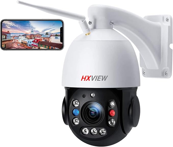 PTZ Camera Outdoor, 30X Optical Zoom Security Camera, 5MP Wireless WiFi RTSP IP Camera, 1000FT Night Vision, Auto Tracking, Emergency Strobe Light Alarm, Human Detection, 2-Way Audio