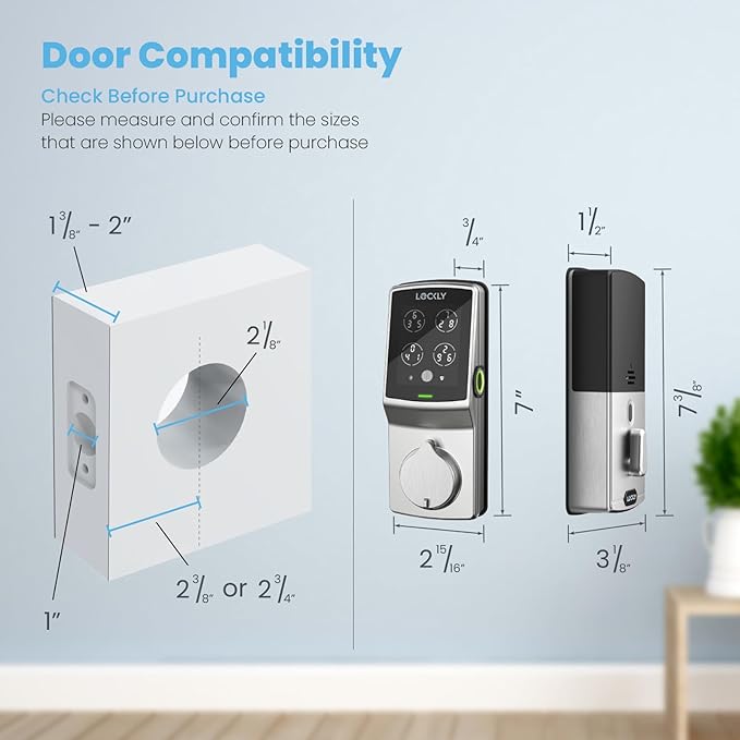 Lockly Secure Pro Wi-Fi Smart Door Lock, Keyless Entry with PIN Genie® Digital Keypad, 3D Biometric Fingerprint Sensor Front Door Lock Deadbolt, Voice Control & Auto Lock - Deadbolt Edition
