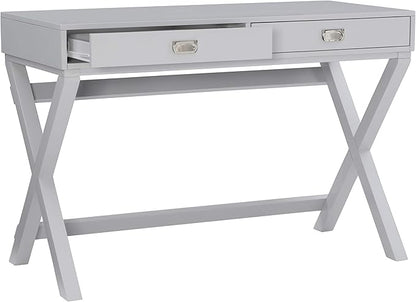 Linon Grey 2-Drawer Writing Jaycee Desk