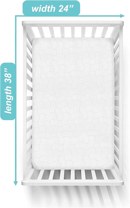Delta Children Folding Portable Mini Baby Crib with Mattress + American Baby Waterproof Mini Crib Mattress Protector