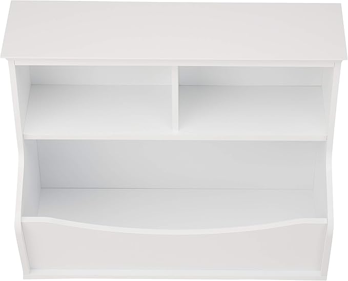 Amazon Basics Children's Multi-Functional 3 Shelf Bookcase and Toy Storage Bin, White, 14.84" D x 31.25" W x 24.56" H