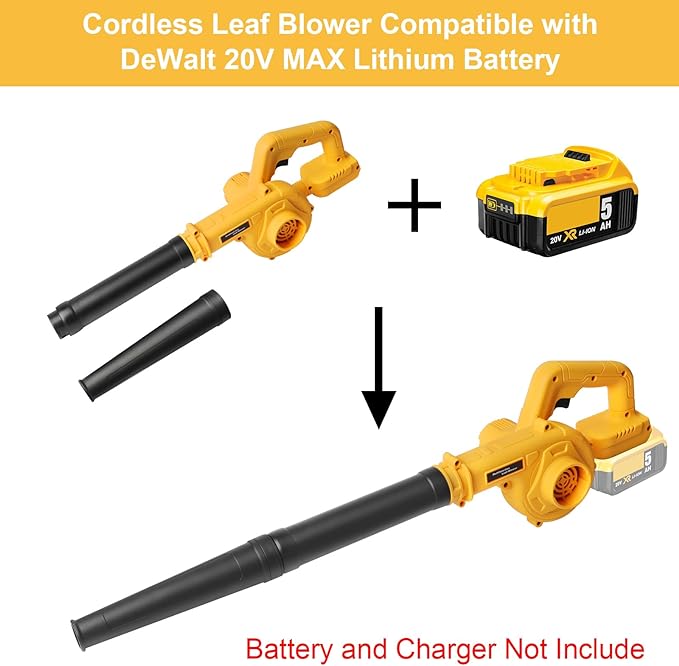 Cordless Leaf Blower for Dewalt 20V Battery Compact Air Blower for Lawn Care Leaf Blowing,Car,Corner Dust Clearing(Tool Only,No Battery)