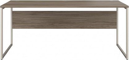 Bush Business Furniture Hybrid 72W x 30D Computer Table Desk with Metal Legs in Modern Hickory