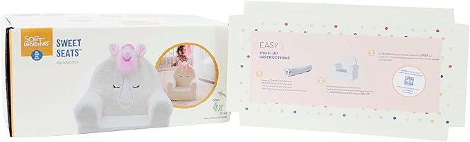 Soft Landing Animal Adventure Ivory Sweet Seats | Premium Character Chair with Carrying Handle & Side Pockets Unicorn