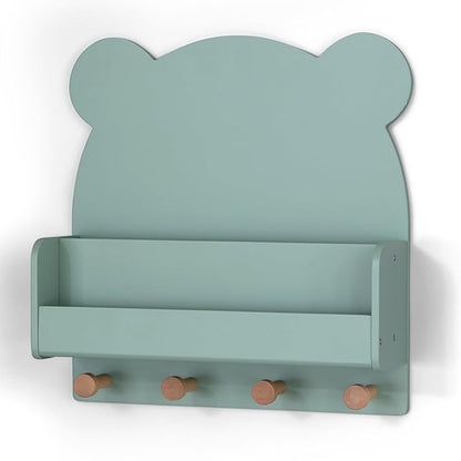 Delta Children babyGap Oxford 6-in-1 Convertible Crib + Brannan Bear Bookcase with Bins + Brannan Bear Wall Shelf with 4 Hooks, Navy/Natural (Bundle)
