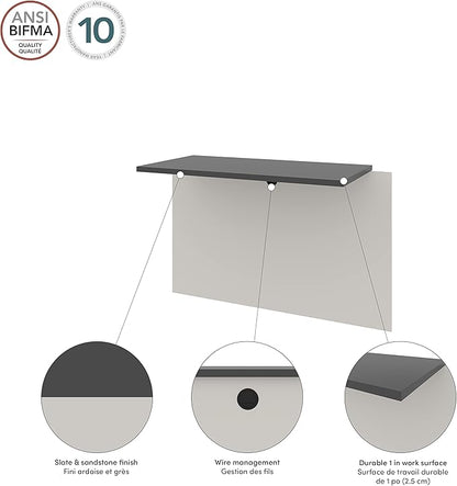 Bestar Connexion Desk Bridge, 40W, Slate & Sandstone