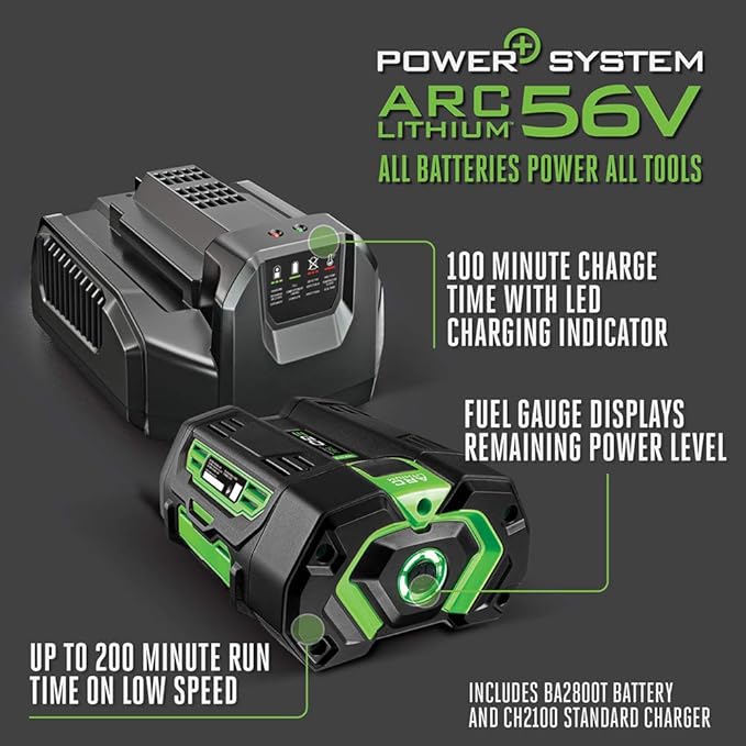 EGO Power+ LB6504 650 CFM Variable-Speed 56-Volt Lithium-ion Cordless Leaf Blower 5.0Ah Battery and Charger Included