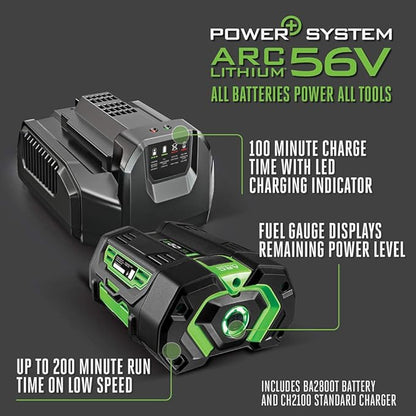 EGO Power+ LB6504 650 CFM Variable-Speed 56-Volt Lithium-ion Cordless Leaf Blower 5.0Ah Battery and Charger Included
