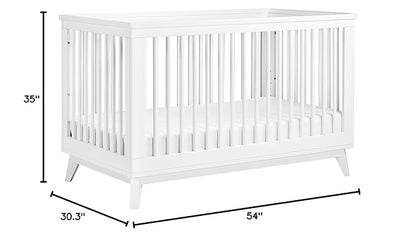 Babyletto Scoot 3-in-1 Convertible Crib with Toddler Bed Conversion Kit in White, Greenguard Gold Certified