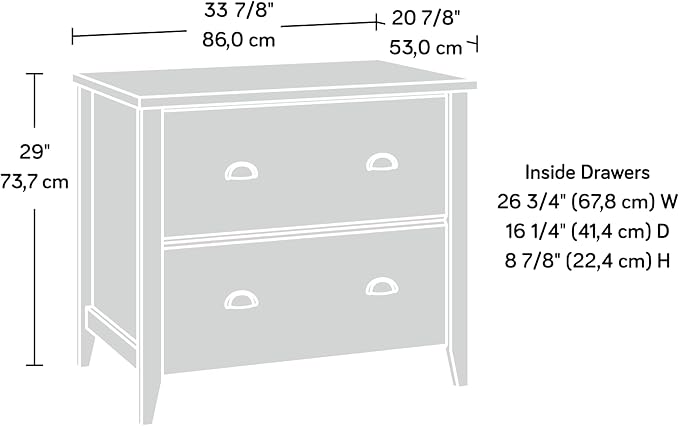 Sauder Summit Station 2-Drawer Lateral File Cabinet, L: 33.86" x W: 20.87" x H: 29.02", Cinnamon Cherry finish