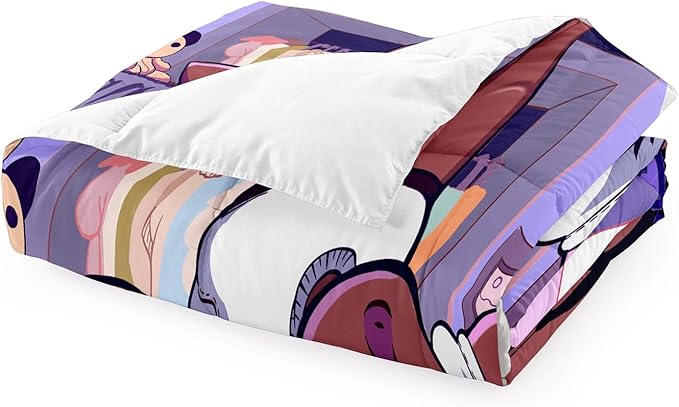 Black Girl Magic Comforter Set for Queen Bed Girls Queen Size Bedding Sets Purple African American Pattern Microfiber 3 Piece Quilt Set Gift for Black Women Girls, 1 Comforter + 2 Pillowcase