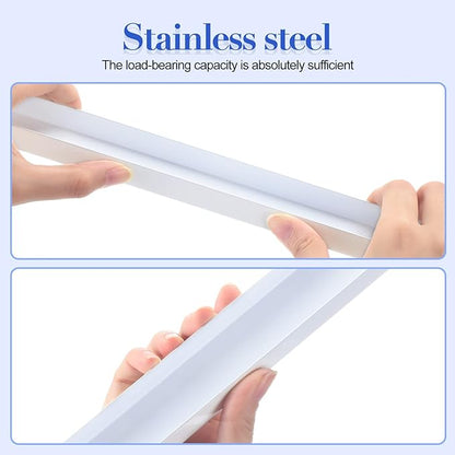 6 Pcs Filing Front to Back Rails File Cabinet Rails Lateral Hanging File Bar Stainless Steel White File Cabinet Inserts for Sides Letter Size Folders Office Home Storage Organizer 15.76 Inches Long